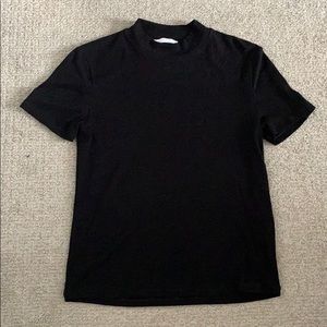Zara basic black tee with high neck